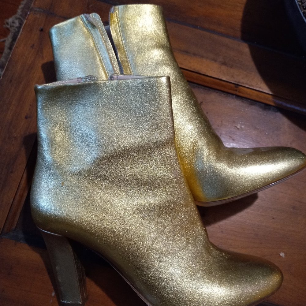 Metallic Gold Rousseau Ankle Boots